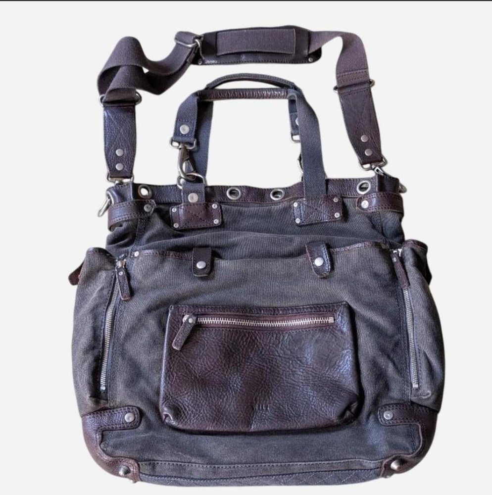 Will Leather Goods Liverpool leather and canvas tote